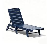 LLZJDDPLY Tumbona de jardín HDPE Regulable en 4 Posiciones, reposera Piscina Resistente a la Intemperie para Borde de Piscina, Patio, Playa y terraza Exterior, Capacidad de Carga 180 kg(Dark Blue)