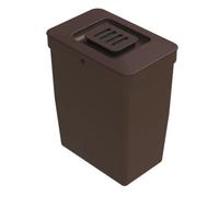 LM 530 Cubo de basura para cocina con tapa, 8 litros, color marrón, estrecho, ahorra espacio, 15 x 23 x 28,5 cm, ideal para instalar en un sistema de separación de basura LM