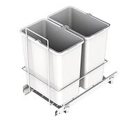 LM - Fuente 62/2 Blanco con 2 botes de basura de 10 L de 25,8 x 41,4 x 39,5 cm, clasificación para armario de cocina