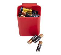 LM LANKA JA MUOVI Cubo de basura para pilas de 0,5 l, color rojo, de plástico apto para alimentos, ideal para llevar a cualquier lugar