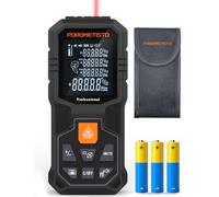 LM01-50 Medidor Láser POROMETISTO 50 m de Alcance | Área/Volumen/Pitágoras (5 modos), inclinación, 3 refs. medición, rosca latón 1/4", unidades m/ft/in/ftin intercambiables