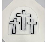 (LM10663, 54-60cm) New Men Women Color Block Jacquard Cross Star Knitted Hats Warm Hip Hop Fashion European Style Beanies Simple Versatile Personal