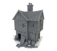 LM3D Briarwood House 1, Escenografía Medieval 28mm, Casa de 2 Pisos para Wargames