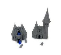 LM3D Casas 2 y 3 de los Altos Elfos - Escenografía Fantasy para Wargames y miniaturas 28mm