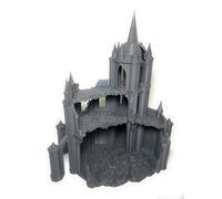 LM3D Catedral Imperial Gótica, Escenografía Grimdark Sci-Fi para Wargames 28mm-32mm, Ruinas Industriales, The Desolation of Emerita Mansión A