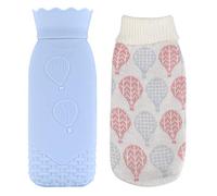 Lmain - Botellas de agua caliente, mini bolsa de agua caliente de silicona con funda de punto suave extraíble para mantener el agua caliente para niños niñas mujeres viaje cuerpo de manos calentar el