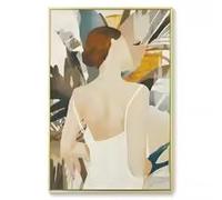 LMAIWANG Cuadro abstracto de chica a la moda sobre lienzo, pintura al óleo, póster de montaña y cuadros de arte mural moderno para comedor y hogar (70x100cm/sin marco)