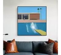 LMAIWANG David Hockney Bigger Splash - Lienzo decorativo para pared, póster, impresiones, cuadros, para sala de estar (30 x 30 cm/marco)