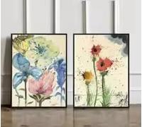 LMAIWANG Exposición de impresiones de Salvador Dalí Fleurs, póster e impresiones de flores silvestres, pintura surrealista en lienzo (60 x 80 cm x 2, sin marco)