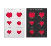 LMAIWANG Impresión de ecuaciones matemáticas, póster de corazón matemático, impresión de matemáticas, póster de ciencia, arte imprimible geek, decoración del aula 70x100cmx2 Sin marco
