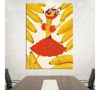 LMAIWANG Impresiones de plátanos kitsch de cocina loca, arte de pared de los años 40, decoración de estilo retro para el hogar, 30 x 45 cm, sin marco