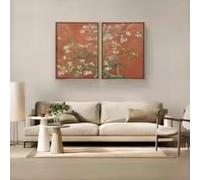 LMAIWANG Lámina de Vincent Van Gogh con estampado de flores de almendro, póster floral para decoración de habitaciones, cuadro para pared, lienzo (80x120cmx2/sin marco)