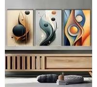 LMAIWANG Lienzo geométrico abstracto para pared, diseño de esfera irregular, fluido urbano tridimensional, perfecto para sala de estar (80 x 120 cm, sin marco)