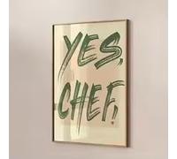LMAIWANG Lienzo moderno Yes Chef, arte minimalista para pared de cocina, ideal para decorar tu hogar y apartamento (80 x 120 cm/marco)