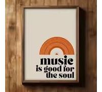 LMAIWANG Lienzos con citas de música retro, pósteres de arte musical clásico y a la moda para la decoración del hogar, la oficina o la sala de estar (80x120cm/sin marco).