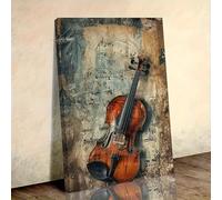 LMAIWANG Partitura de violín, lienzo decorativo con marco de madera maciza, póster de música orquestal clásica (40 x 60 cm/sin marco)