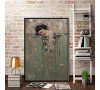 LMAIWANG Póster artístico Vintage Petals Elegant Woman In Water (60x90cm/sin marco)