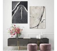 LMAIWANG Póster de anillos de árbol con diseño minimalista moderno e irregular, arte de pared para dormitorio, sala de estar, decoración moderna del hogar (60 x 80 cm x 2, sin marco)