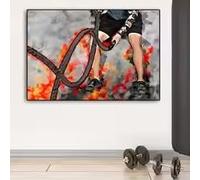 LMAIWANG Póster de arte deportivo con cuerdas de batalla, impresiones en lienzo, arte mural en acuarela, imagen de entrenamiento para gimnasio, decoración del hogar (40x60cm/sin marco)