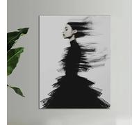 LMAIWANG Póster de lienzo con elegante vestido de tutú negro, cuadro de ballet sofisticado, marco de lienzo envuelto para decoración de pared (80 x 120 cm/sin marco)