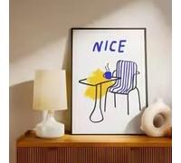 LMAIWANG Póster de verano en lienzo, diseño minimalista, arte de pared moderno, decoración de apartamento, póster estético (20 x 30 cm/marco)