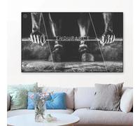 LMAIWANG Póster deportivo motivacional de fitness con mancuernas para decoración de gimnasio, lienzo de calistenia, 20 x 40 cm, marco