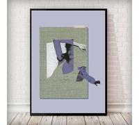 LMAIWANG Póster minimalista con estampado Hey Lady, arte de pared, pintura sobre lienzo de estilo retro en color morado, interesante cuadro para la decoración del dormitorio (50x70cm/sin marco).