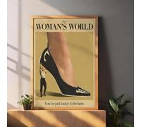 LMAIWANG Póster retro vintage de Woman's World, impresiones en lienzo, arte femenino, impresiones para dormitorio, apartamento pared decor hogar, póster artístico, 70 x 100 cm, sin marco