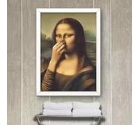 LMAIWANG Póster vintage de Mona Lisa con mal olor, decoración de pared para baño, con imágenes divertidas y humorísticas (20 x 30 cm, sin marco)