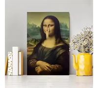 LMAIWANG Póster vintage de Mona Lisa con nariz tapada, humorístico, para decoración del hogar (70 x 100 cm, sin marco)