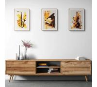 LMAIWANG Pósteres de instrumentos musicales retro, piano, saxofón y violonchelo, juego de 3 lienzos vintage, decoración de estudio de música, 50 x 75 cm x 3 marcos.