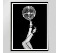 LMAIWANG Pósteres e impresiones de arte de pared con bola de espejos, estilo retro, discoteca, sexy, en blanco y negro, impresión en lienzo, decoración del hogar, 20 x 30 cm, sin marco