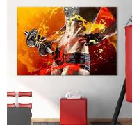 LMAIWANG Pósters y láminas de chicas deportistas, arte de pared, lienzo pintado, imagen de mancuernas de entrenamiento para gimnasio, decoración del hogar (60x80cm/marco)