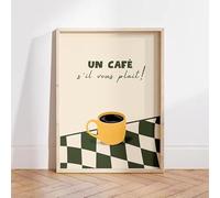 LMAIWANG Un Café S'il Vous Plait Café Cuadro decorativo de pared en lienzo para cocina, sala de estar, dormitorio, decoración del hogar (80x120cm/sin marco)