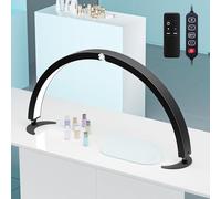 Lmaqfum Luz de media luna de uñas de 73 cm, lámpara de mesa LED con botón y mando a distancia, 3 modos de color y 10 niveles de brillo, lámpara de belleza para tatuaje, manicura, falso cejo