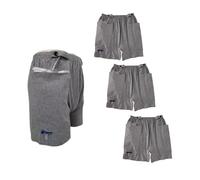 Lmaray - Pantalones cortos de bolsillo de drenaje para estoma para hombre y mujer, con dos bolsillos discretos para catéter, gris, M