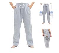 Lmaray Pantalones de catéter, Bolsa de nefrostomía, Soporte para ostomía, con Bolsillos Dobles, Color Gris, Gris, XXL