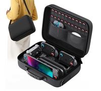 Lmcpa Funda para Nintendo Switch 2,Funda Protectora Dura de Viaje Rígida Todo en uno Grande,Estuche Rígida Portátil con Protección 22 Ranuras para Juegos para Switch 2 Accesorios,Negro