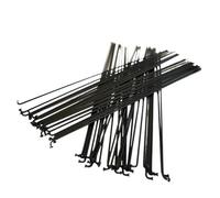 LMDO 36 unids 14G bicicleta de acero radios 240-300mm negro bicicleta redonda 2mm con pezón Ciclismo piezas (14G 265mm 36pcs)