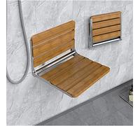 LMEILI Asiento De Ducha Plegable Montado En La Pared, Banco De Ducha De Teca Plegable para Personas Mayores, Taburete De Madera De Teca para El Cuidado del Hogar para Discapacitados para Ducha