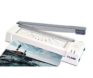 LMG | Premium multifuncional plastificadora hasta DIN A3 - Con Integrado profesional de palanca Cortador y redondeador, Starter Set - Protectores de hasta 2 x 125 Mic - Laminador de alto rendimiento