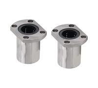 LMH25UU Linear Motion Bearing | 2Pcs Ellipse Flange Ball Bearing for High Accuracy Equipment | Low Friction Guide Rod/CNC Machine / 3D Printer | 25mm ID, Bearing Steel