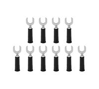 LMHHMIN 10 Uds. Conectores de Cable con Conector Banana de Pala de Horquilla Aspecto de PVC de latón Agujero de 4mm/0,2 Pulgadas Enchufe eléctrico Tipo U de 8mm/0,3 Pulgadas (Negra)