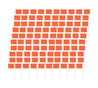 LMHHMIN 100 banderas de marcado de 4 x 5 pulgadas, banderas de PVC de 15 pulgadas, marcadores de césped con poste de acero para patio, entrenamiento de perros, sitio de