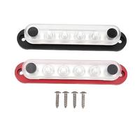 LMHHMIN 2 Barras de distribución de energía de 6 x 5/16 Pulgadas M8 150 A, Bloque de distribución de energía de 6 Canales con Cubierta para Sistemas solares de vehículos 12 V-48 V