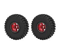 LMHHMIN 2 unids/set 1,9 pulgadas 120 mm neumático de plástico con llantas para coche Axial SCX10 D90 1/10 RC (rojo negro)