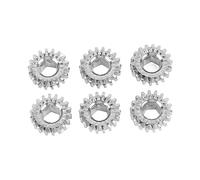 LMHHMIN 6 UNIDS Engranajes de Clavija de Afinador de Guitarra Engranaje de Orificio Hexagonal de Metal Engranaje de Botón de Cuerda para Guitarras Eléctricas Clásicas Folk (Plata)