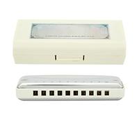 LMHHMIN Armónica de 10 hoyos Blues Db Key Harp Instrumento musical portátil Práctica para principiantes (Blanca)