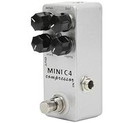 LMHHMIN Compresor Pedal de Efectos de Guitarra Metal Plata Mini compresores Pedales 4 Controles básicos