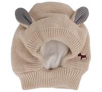 LMHHMIN Gorro de Punto con Orejas de Conejo para Mascotas, protección contra el Ruido, cálido, Orejeras para Perros Grandes (Beige)